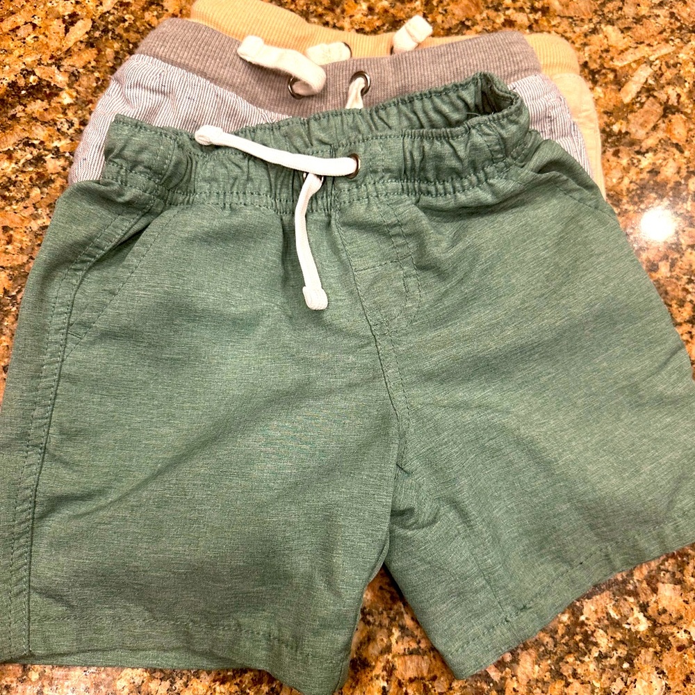 Cat & Jack Green Drawstring Shorts (Set of 3)